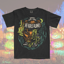 a Headless shirt, a Headless Horseman inspired vintage t-shirt with pumpkins and magic castle design located in Magic Kingdom located at Disney World and Disneyland. Inspired by the Boo To You Parade at Mickeys Not So Scary Halloween Party. 